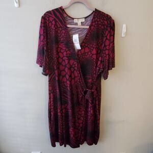 Michael kors floral‎ faux wrap stretch dress plus size 2X NEW!!!!